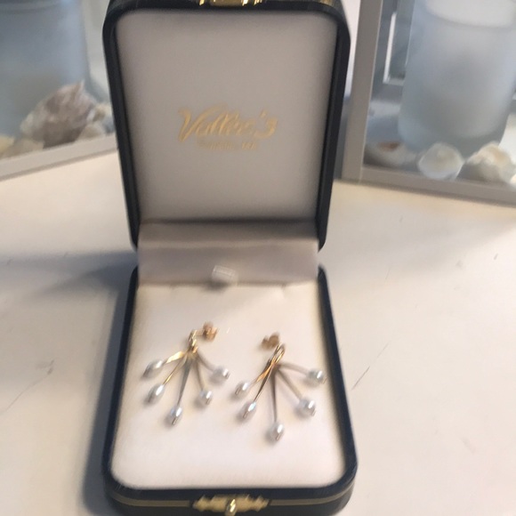 Pearl dropped earrings AUTHENTIC - Picture 1 of 5